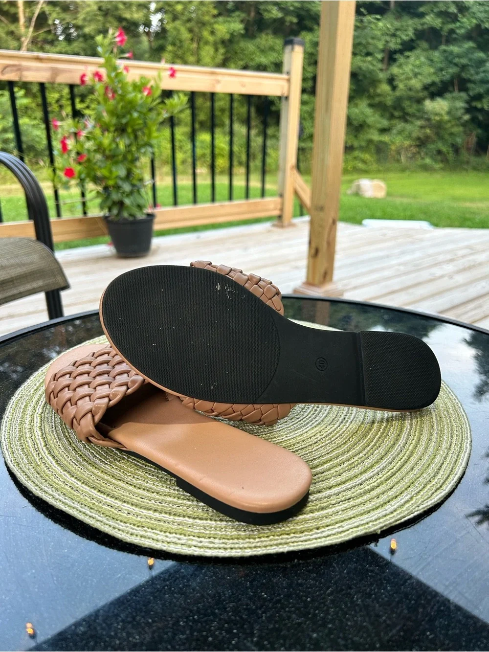 Woven Slide Sandals in Tan - Comfortable Everyday Women’s Slides